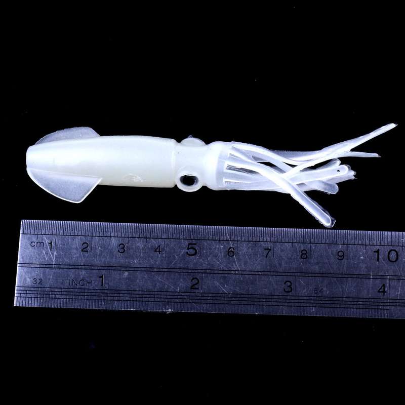 HENGJIA 5PCS Luminous Squids Plastic Soft Baits Artificial Fishing Lures Bionic Fishing Bait, Length