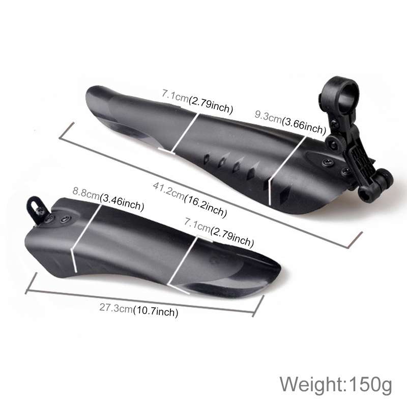 Mountain Road Fits Cycling Creative Mud Guard Dovetail Style Fenders Set for Bike Front And Rear(Bla