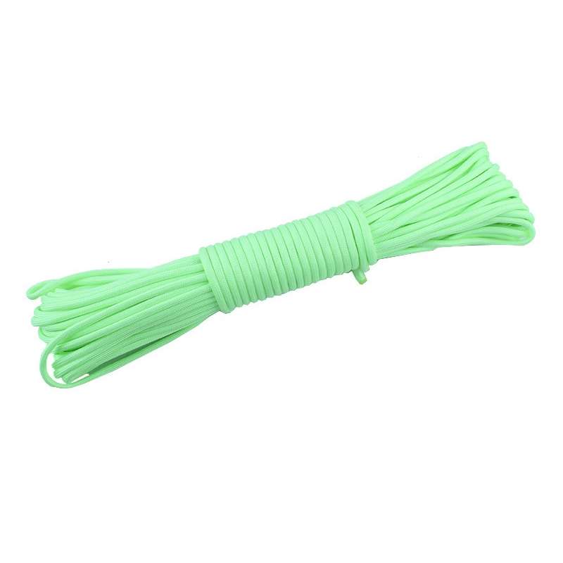 20m 9-Core Nylon+Polyester Full-light Outdoor Camping Tent Rescue Bundled Fluorescent Climbing Rope(