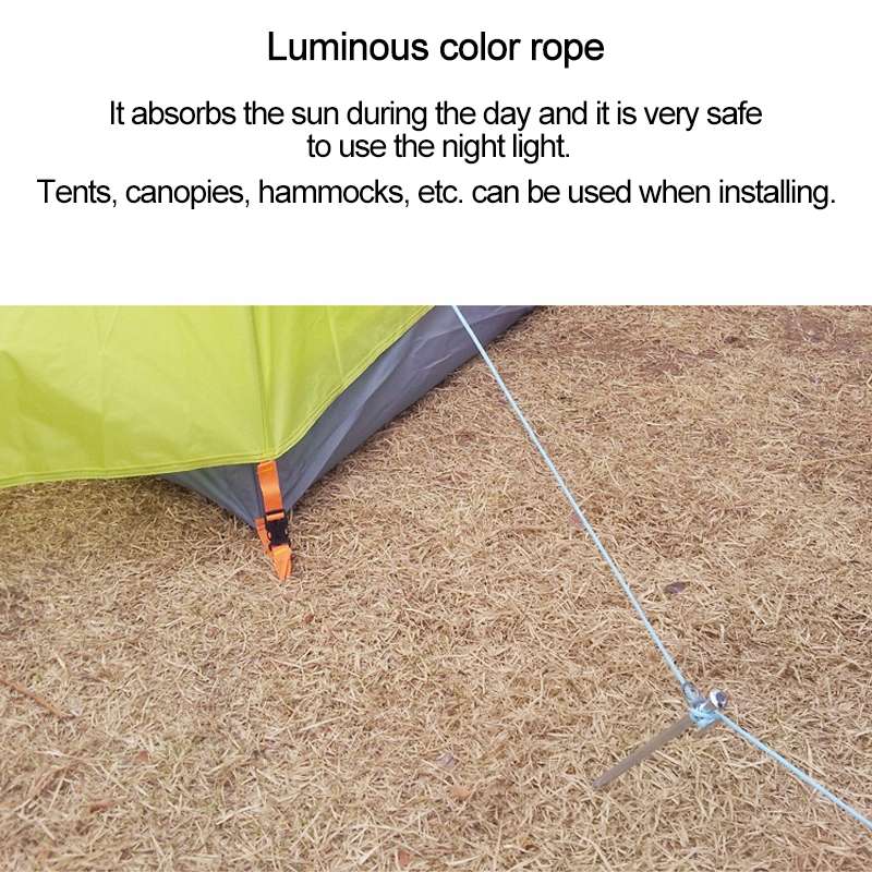 20m 9-Core Nylon+Polyester Full-light Outdoor Camping Tent Rescue Bundled Fluorescent Climbing Rope(