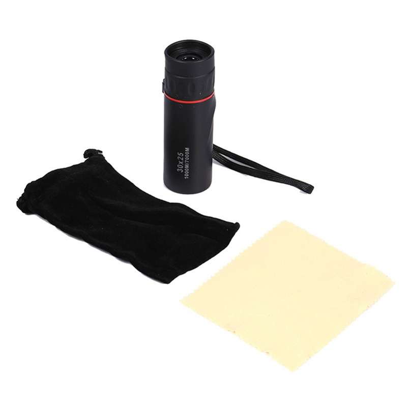 30x25 Mini Portable Optical Monocular Telescope (Black)