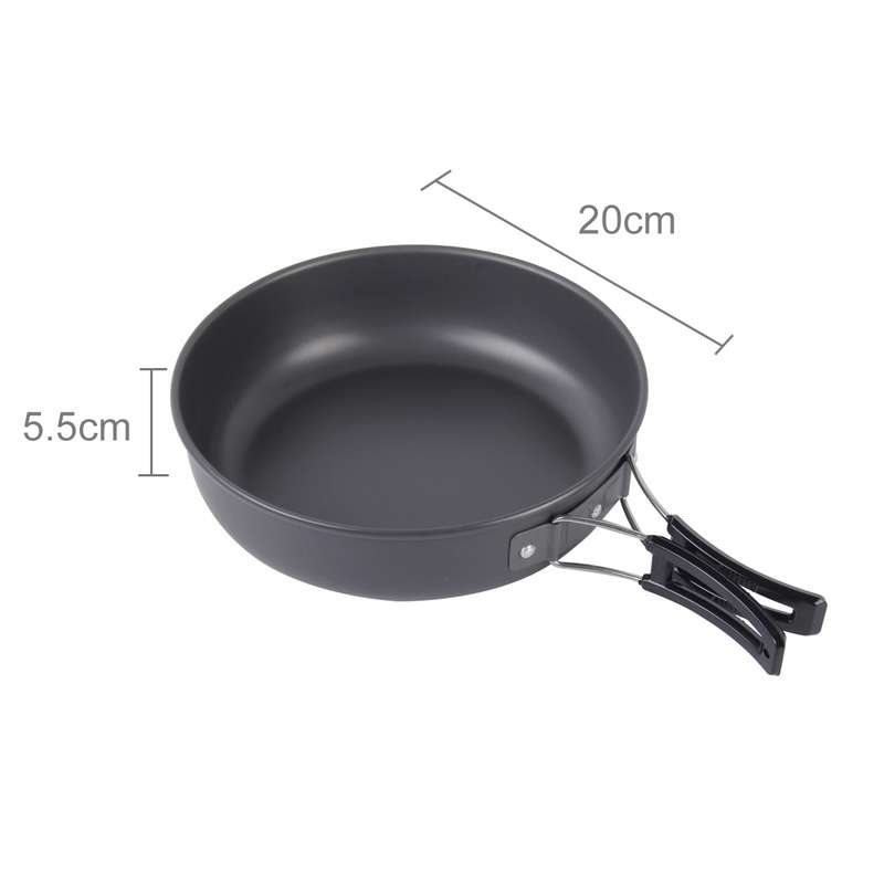 DS-500 Outdoor Camping Ultra Light Weight 15 Piece Cookware Stackable Set for 4-5 People, Size: Larg