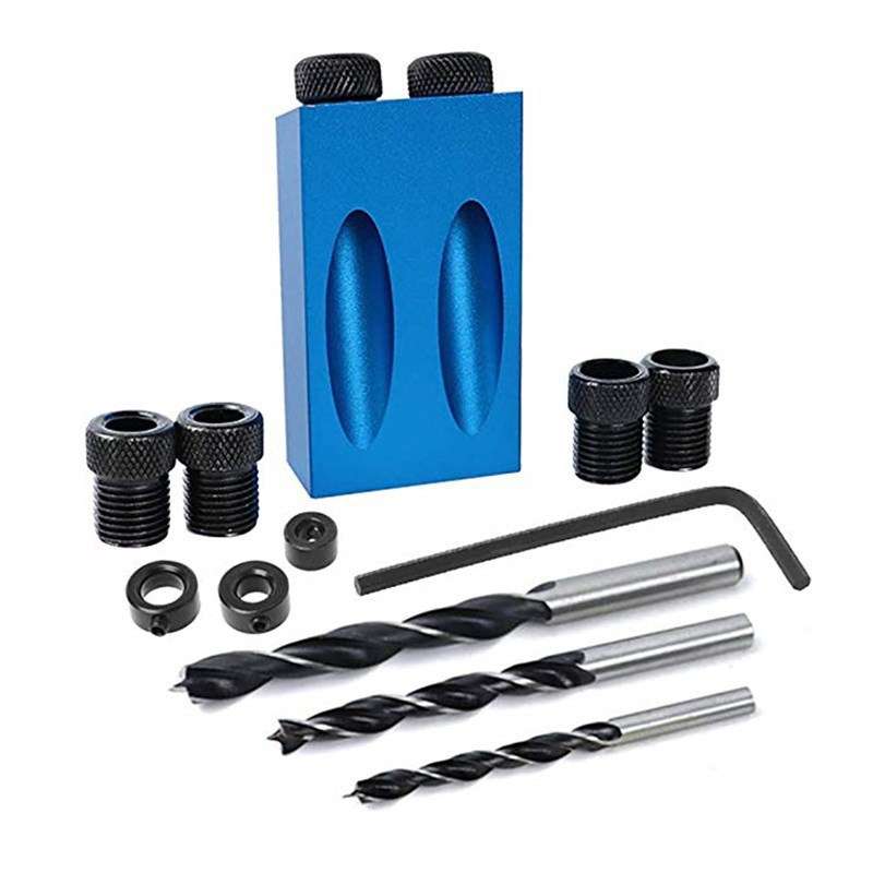 14-Piece Set 15 Degree Angular Oblique Aluminum Alloy Woodworking Hole Locator With The Bit