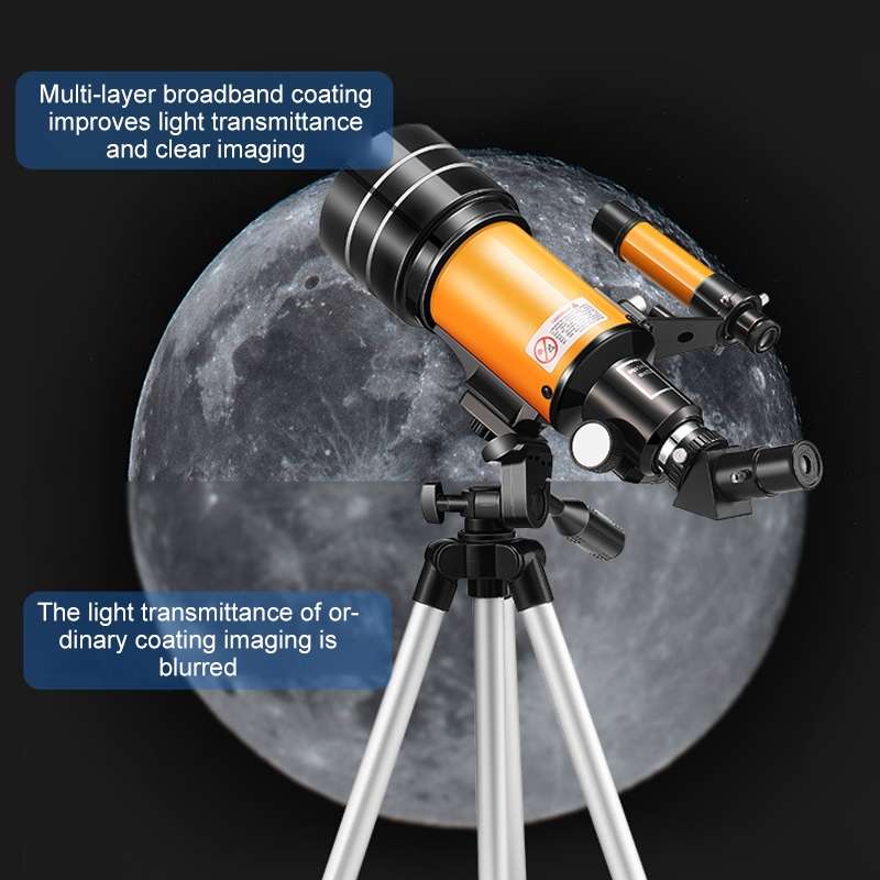 High-definition Stargazing Refracting Astronomical Telescope(Black Yellow)