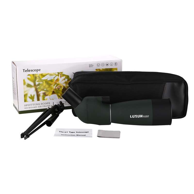 LUXUN 25-75x70 Outdoor High-definition Night Vision Bird Watching Astronomical Telescope(Dark Green)