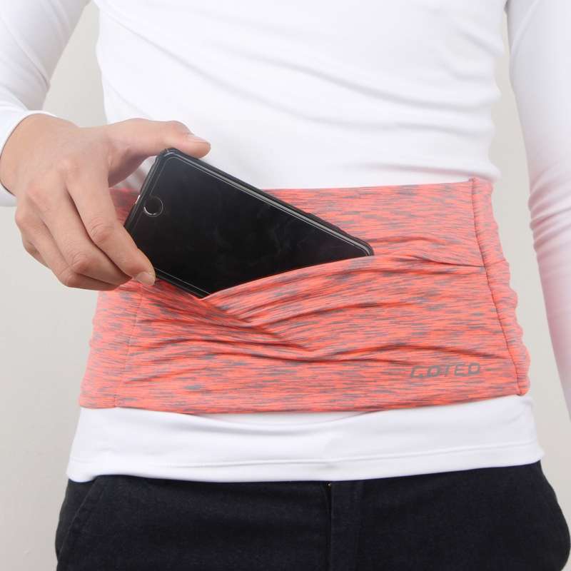 Personal Large-capacity Stretch Tablet Pockets Travel Anti-theft Bag Phone Bag,Size: L(Black)