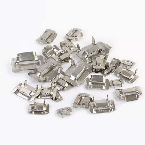 100 PCS 12.7mm 304 Stainless Steel Tie Lock Type Cable Wrapped Bundle Buckle