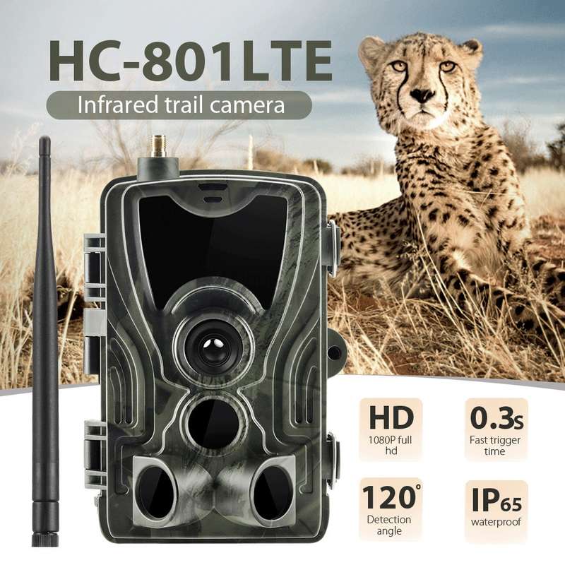 HC801LTE 4G EU Version Waterproof IP65 IR Night Vision Security 16MP Hunting Trail Camera, 120 Degre