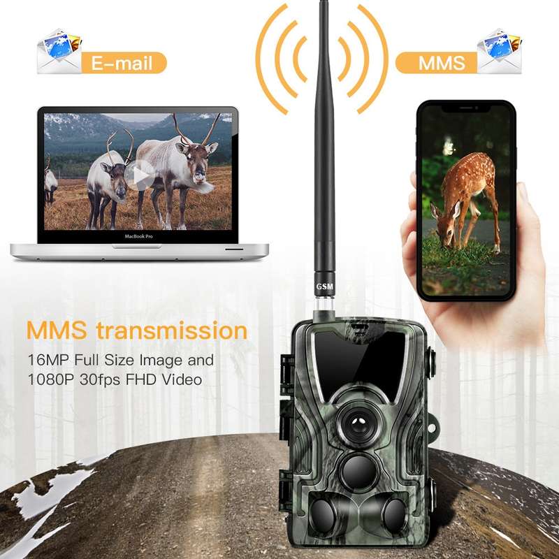 HC801LTE 4G EU Version Waterproof IP65 IR Night Vision Security 16MP Hunting Trail Camera, 120 Degre
