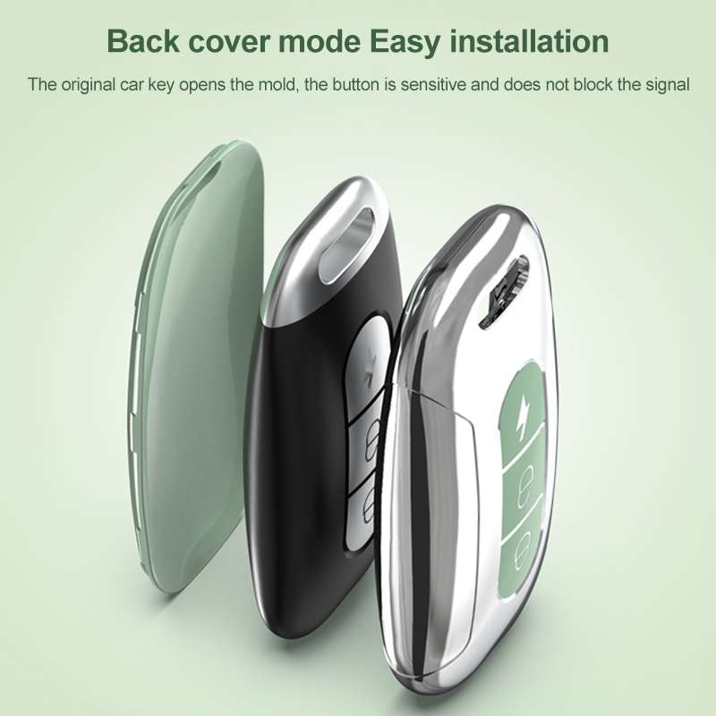 Electric Vehicle Key Electroplated TPU Case For AIMA C (White)