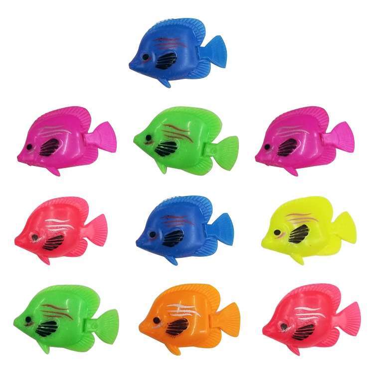 10 PCS Aquarium Articles Decoration Plastic Floating Fish, Size: 5*3cm