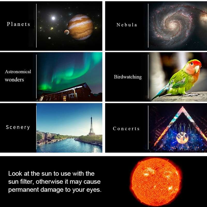 WR852-3 16x/66x70 High Definition High Times Astronomical Telescope with Tripod & Phone Fixing Clip