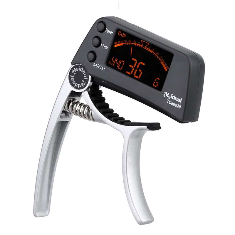 Professional Guitar Tuner Clip, Loftstyle Chromatic Clip-on Tuner with Rotational LCD Screen Light D