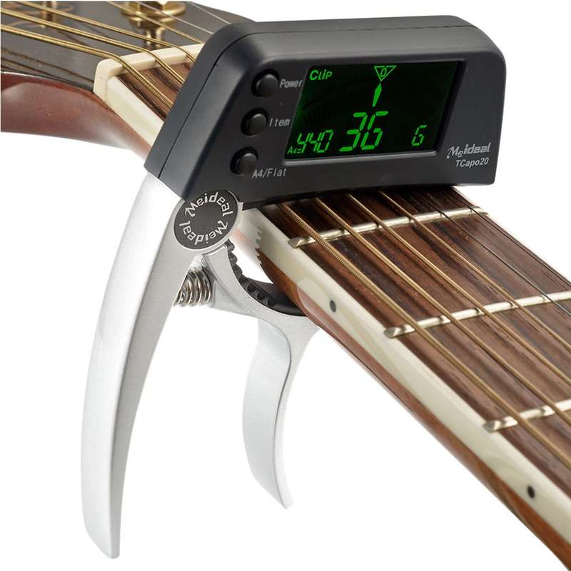 Professional Guitar Tuner Clip, Loftstyle Chromatic Clip-on Tuner with Rotational LCD Screen Light D