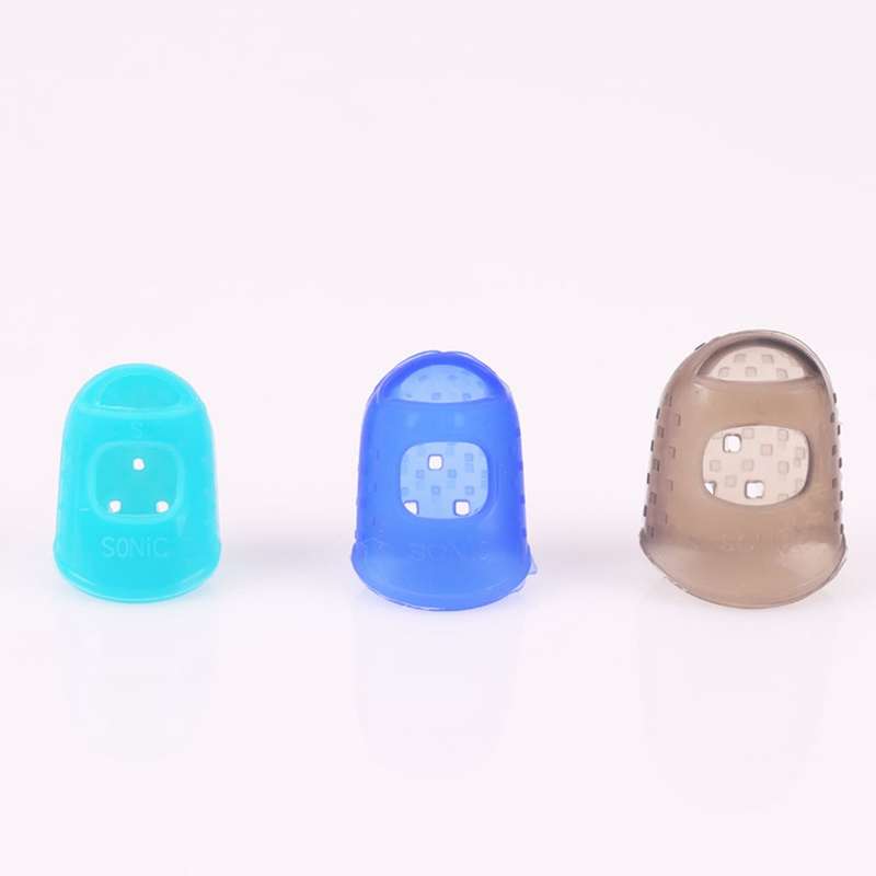 10 PCS Guitar Ukulele Stringed Instrument Finger Protector Anti-pain Finger Cap in Random Color Deli