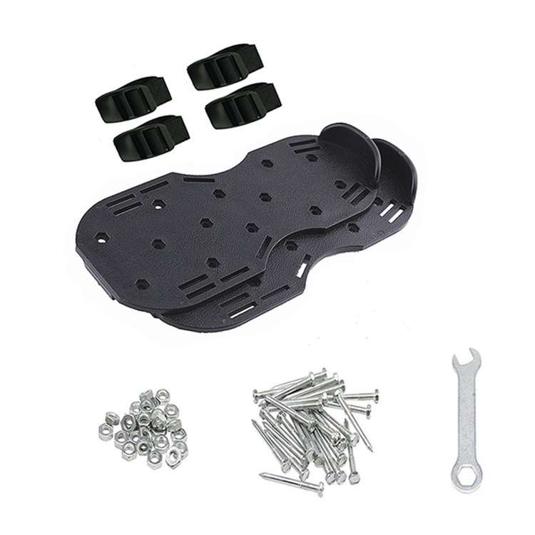 Garden Lawn Garden Tools Grass Ripper Spiked Shoes with 4 Plastic Buckles (Black)