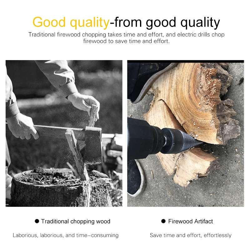 Household Domestic Woodcutter Drill Electric Wooden Split Cone Drill 42mm Hexagon Shank