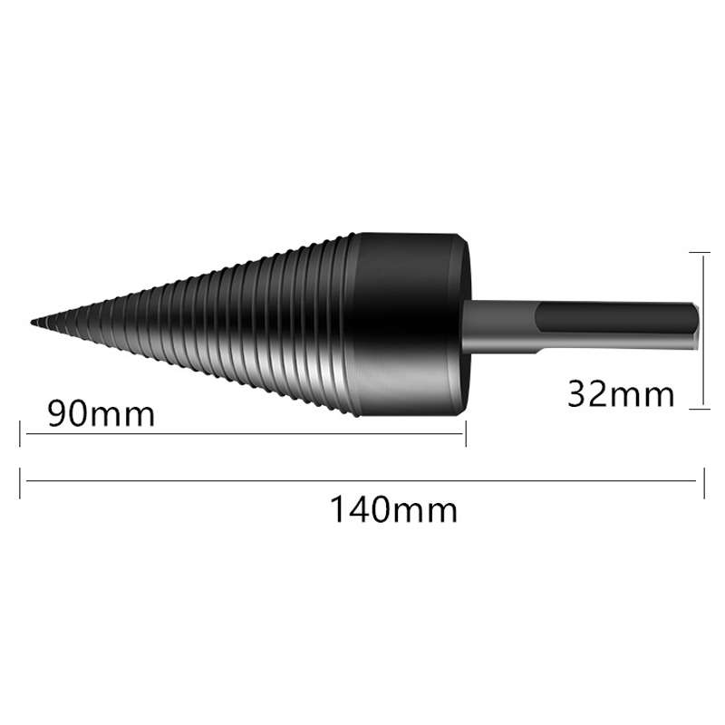 Household Domestic Woodcutter Drill Electric Wooden Split Cone Drill 32mm Hexagon Shank