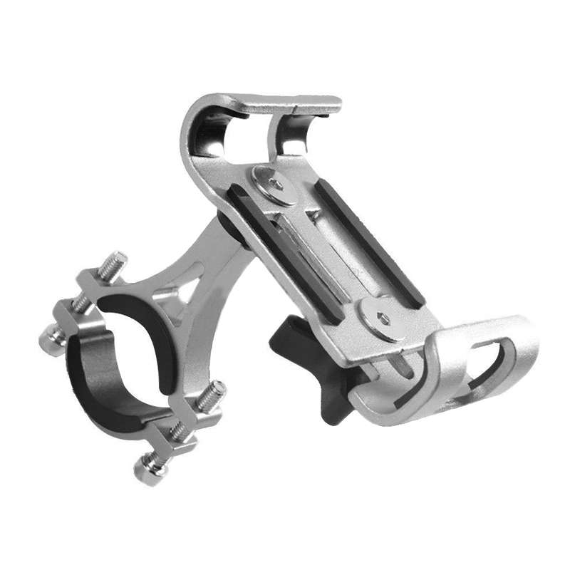 Universal Non-rotatable Aluminum Alloy Fixing Frame Motorcycle Bicycle Mobile Phone Holder (Black)