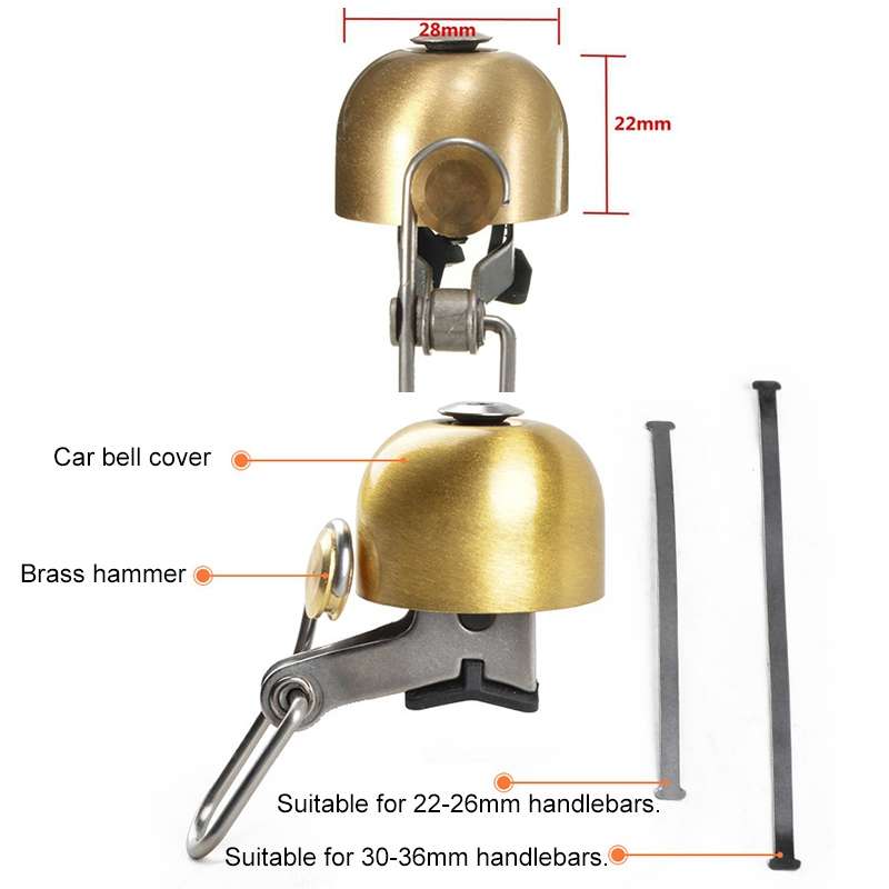 Bicycle Bell Retro Copper Bell Cycling Accessories (Gold)