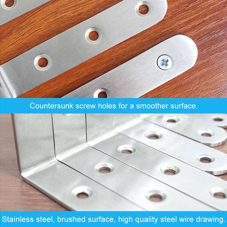 2pcs Stainless Steel 90 Degree Angle Bracket,Corner Brace Joint Bracket Fastener Furniture Cabinet S