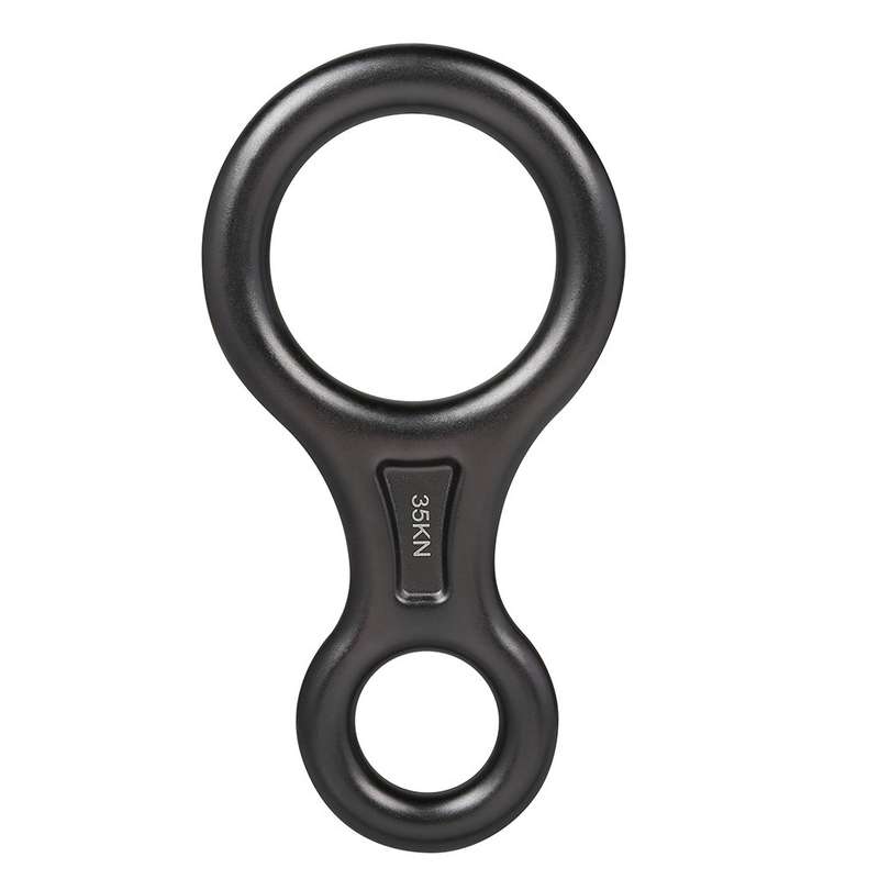 Climbing Rescue Figure 8 Descender Rappelling Gear Belay Device(Black)