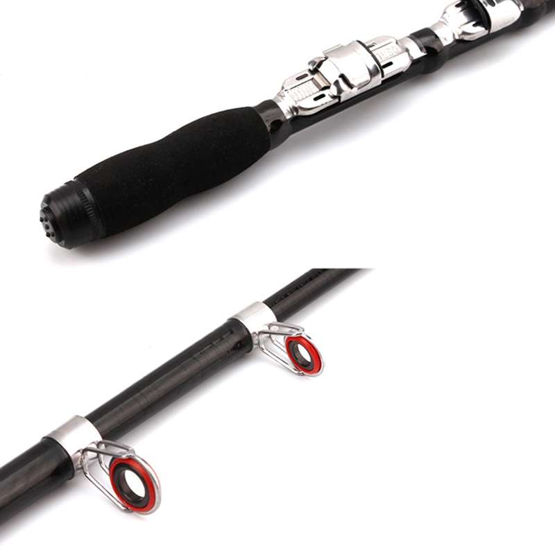 32cm Portable Telescopic Sea Fishing Rod Mini Fishing Pole, Extended Length : 1.5m, Black Clip Reel