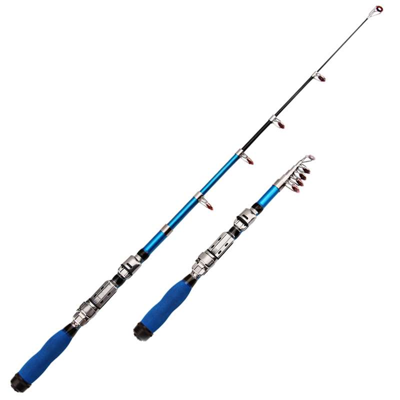 32cm Portable Telescopic Sea Fishing Rod Mini Fishing Pole, Extended Length : 1.5m, Black Clip Reel