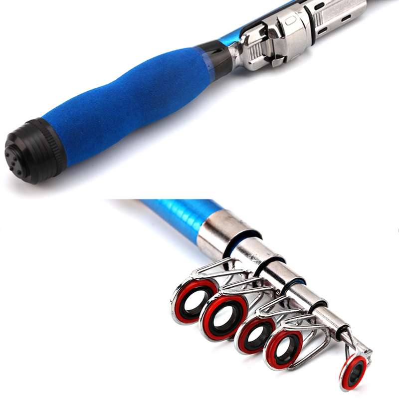 32cm Portable Telescopic Sea Fishing Rod Mini Fishing Pole, Extended Length : 1.5m, Black Clip Reel