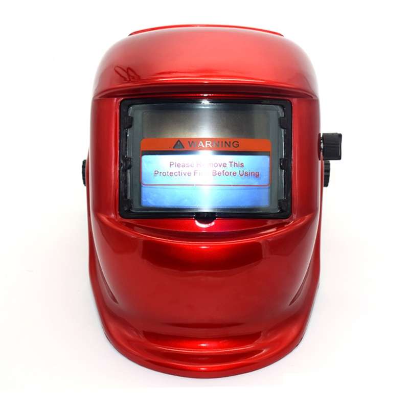 Solar Automatic Variable Light Electric Welding Protective Mask Welding Helmet(Red)