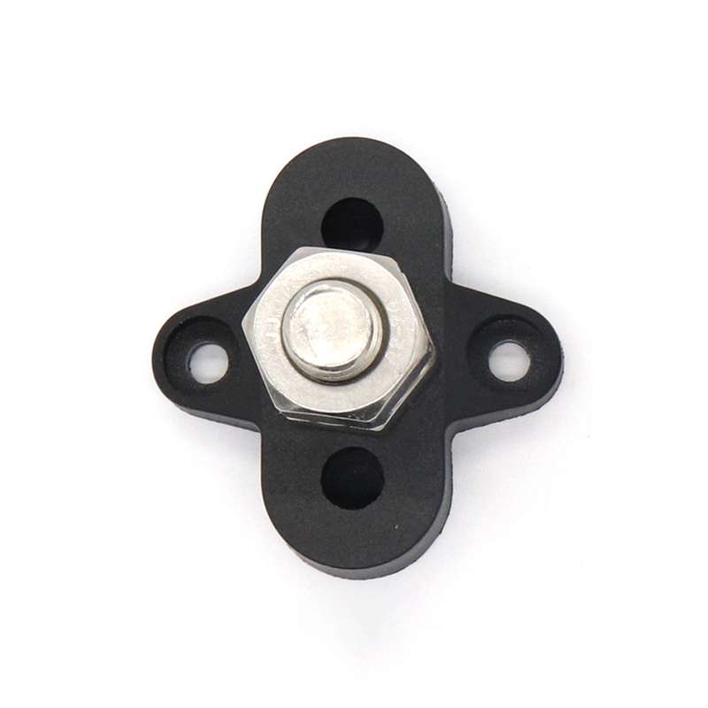 Single Heavy-Duty Terminal Studs Black M10 Bus Bar for Car / RV / Boat