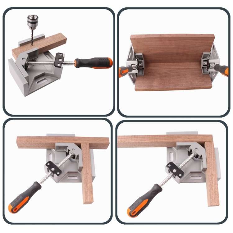 Aluminum Single Handle 90 Degree Right Angle Clamp Angle Clamp Woodworking Frame Clip Right Angle Fo