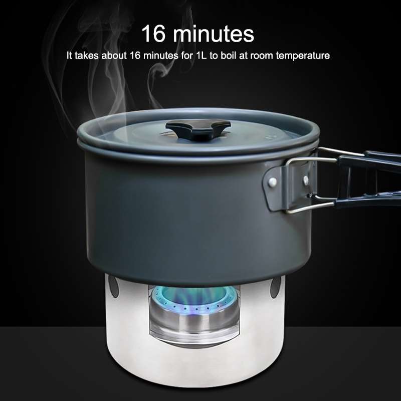 AOTU AT6387 Outdoor Portable Camping Windproof Alcohol Stove with Cover
