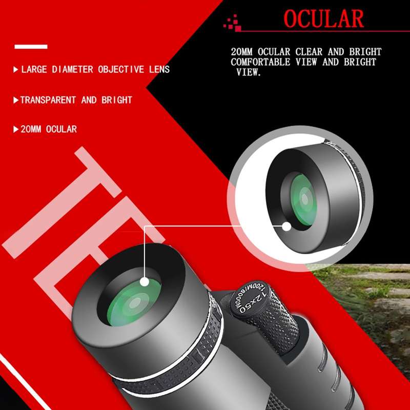 Moge 12x50 Professional HD Monocular Night Vision Telescope