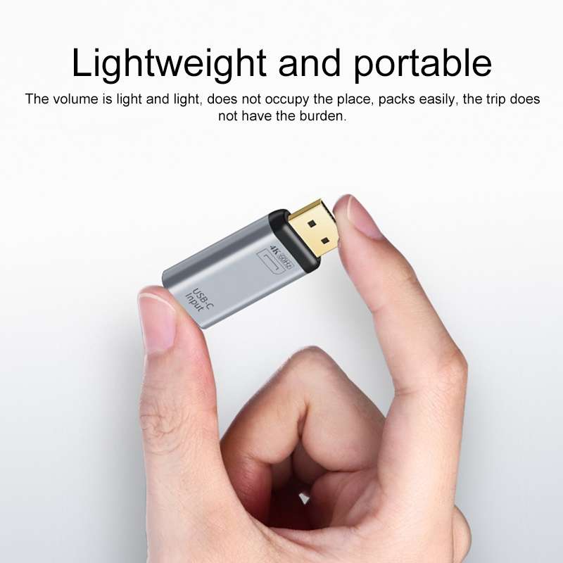 2 in 1 4K 60Hz Mini DP Male to USB-C / Type-C Charging + USB-C / Type-C Female Adapter