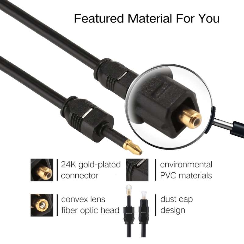 EMK 30m OD4.0mm Toslink Male to Male Digital Optical Audio Cable