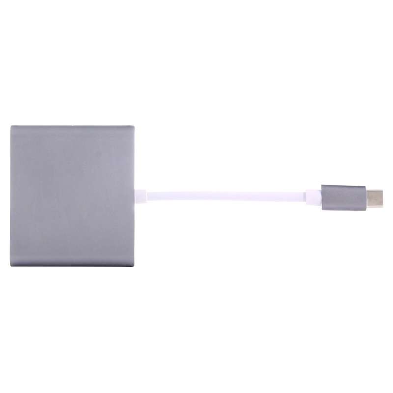 USB-C / Type-C 3.1 Male to USB-C / Type-C 3.1 Female & HDMI Female & USB 3.0 Female Adapter(Silver)
