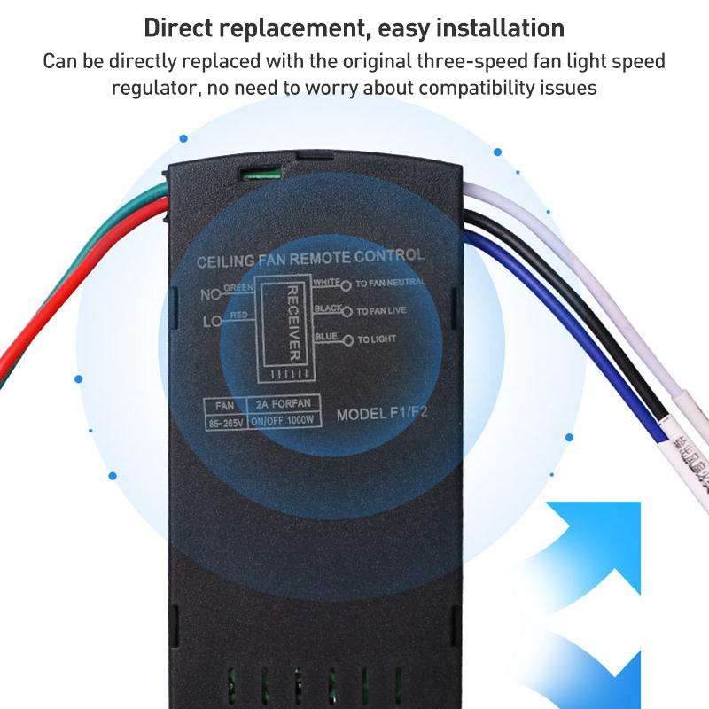 Universal Ceiling Fan Lamp Remote Control Kit 85-265V Timing Wireless Control Switch Adjusted Wind S