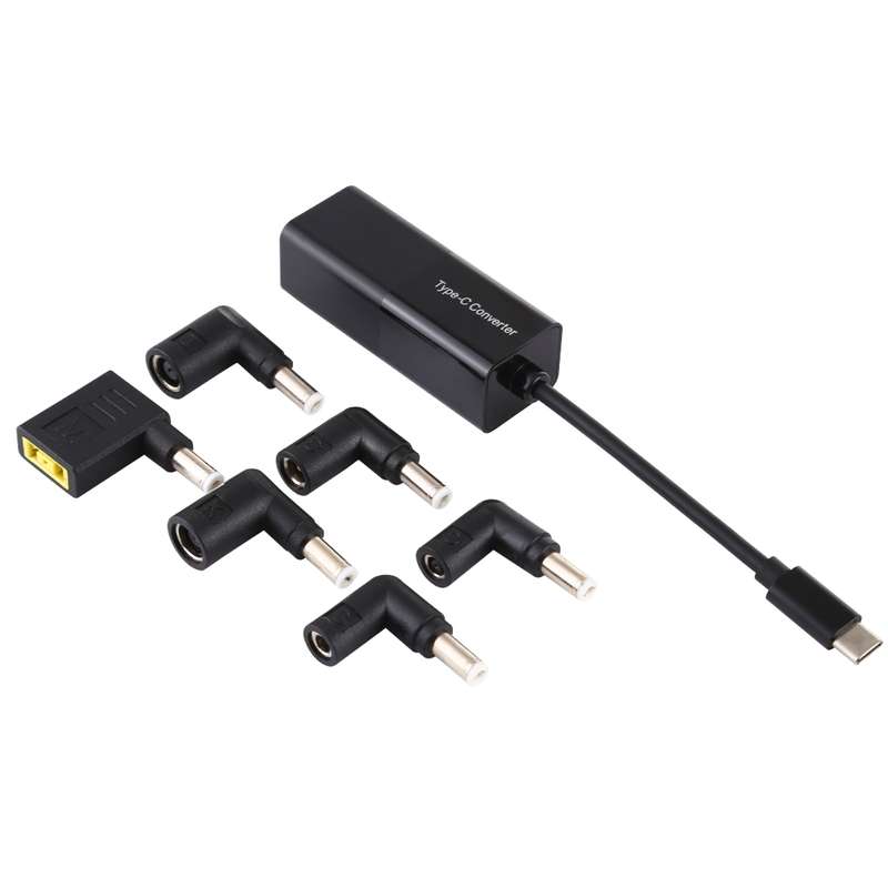 Laptop Power Adapter 65W USB-C / Type-C Converter to 6 in 1 Power Adapter (White)