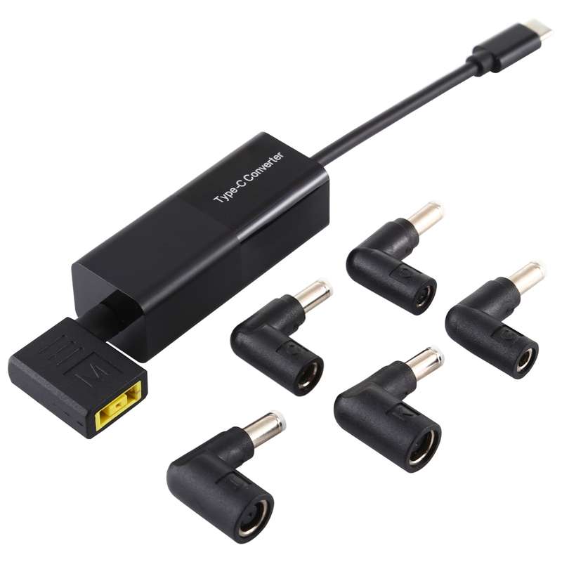 Laptop Power Adapter 65W USB-C / Type-C Converter to 6 in 1 Power Adapter (White)