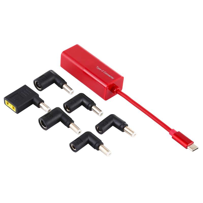 Laptop Power Adapter 65W USB-C / Type-C Converter to 6 in 1 Power Adapter (White)