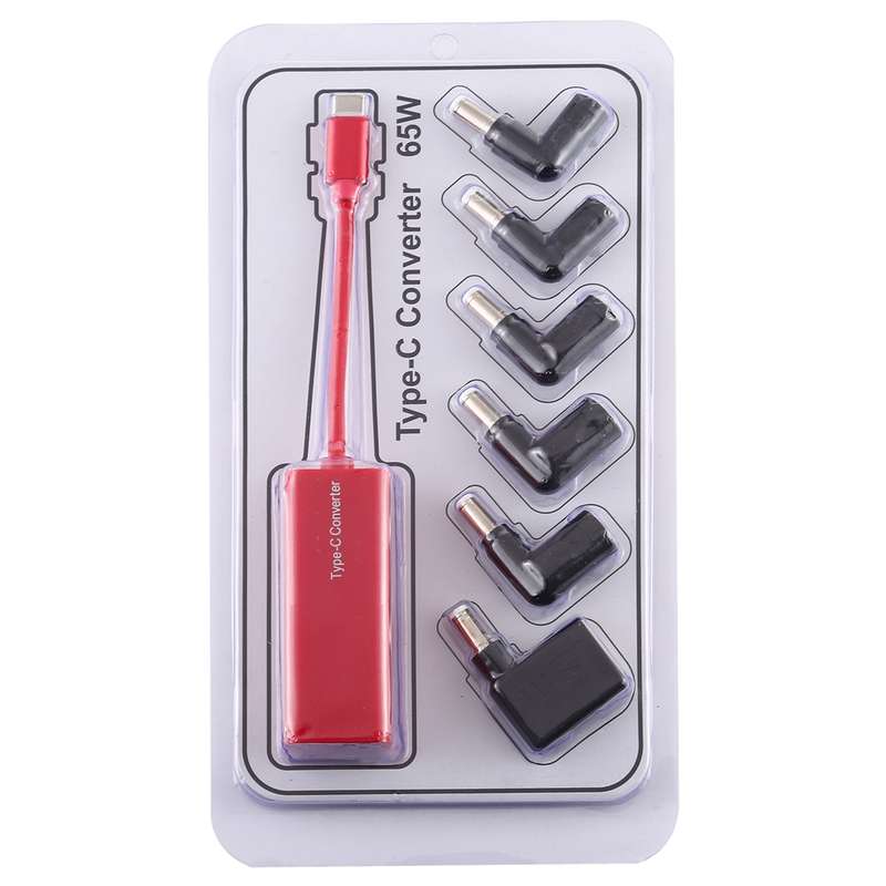 Laptop Power Adapter 65W USB-C / Type-C Converter to 6 in 1 Power Adapter (White)