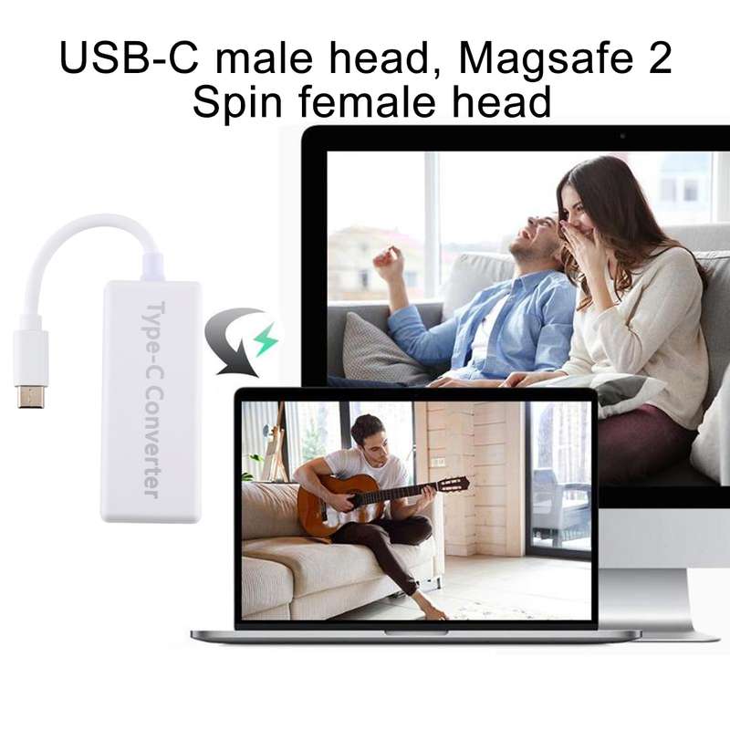 65W 5 Pin MagSafe Series to USB-C / Type-C Converter for MacBook (White)
