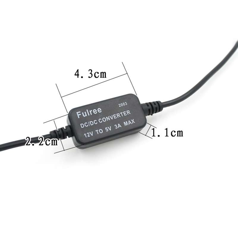 Car Motorcycle Single USB Car Charger DC 12V To 5V 3A Power Adapter for Car GPS Tracker DVR, Length: