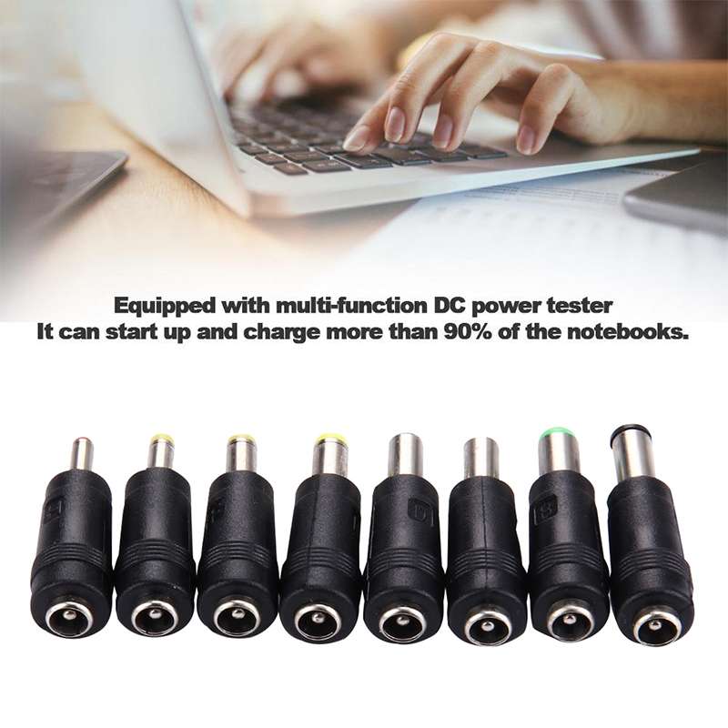 5.5x2.1mm Female to Multiple Male Interfaces 8 in 1 Power Adapters Set for HP / Sony / Acer / ASUS /