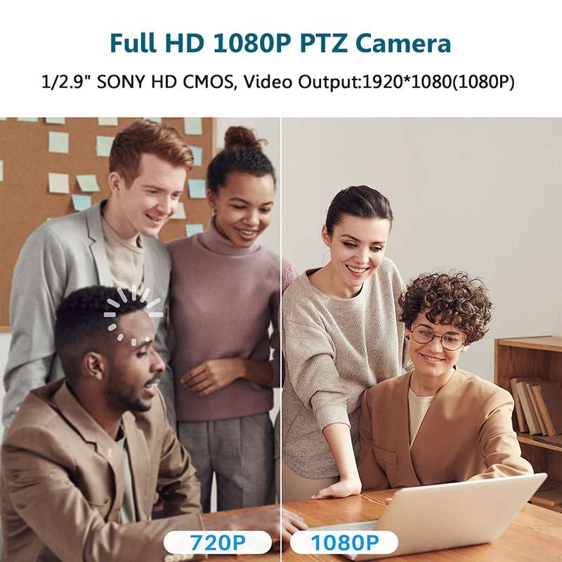 YANS YS-H20U USB HD 1080P Wide-Angle Video Conference Camera with Remote Control, US Plug(Grey)
