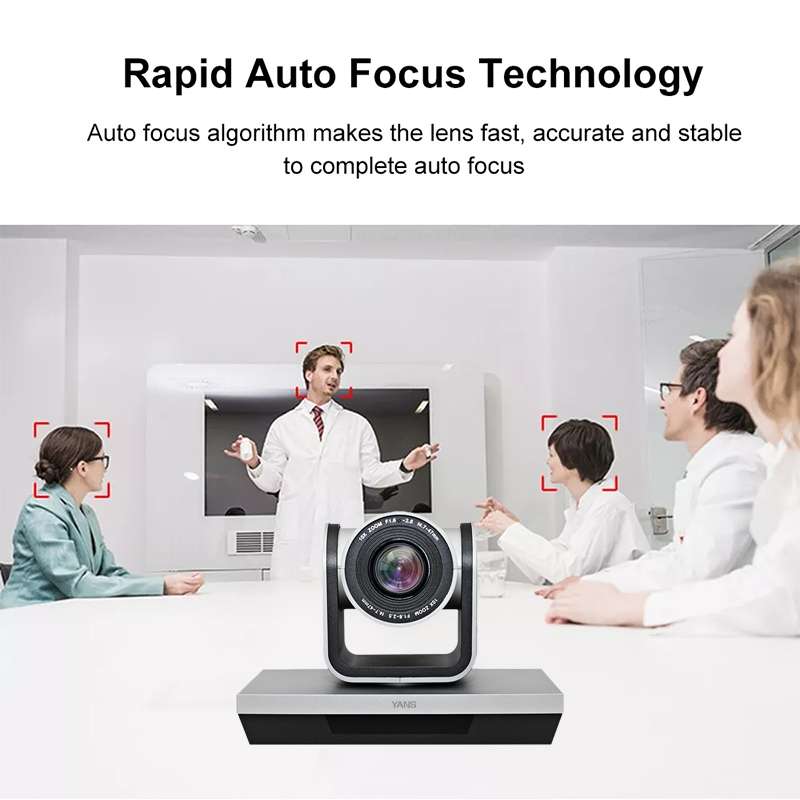 YANS YS-H20U USB HD 1080P Wide-Angle Video Conference Camera with Remote Control, US Plug(Grey)