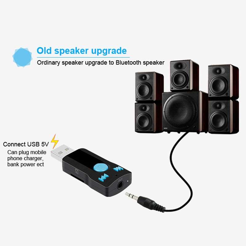 BC07 Mini Brushed Texture USB Bluetooth Receiver MP3 Player SD/TF Card Reader with Microphone & Audi