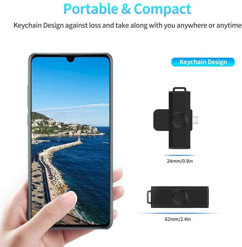 Rocketek CR319 USB 2.0 Smart Card / SIM 2 in 1 Card Reader