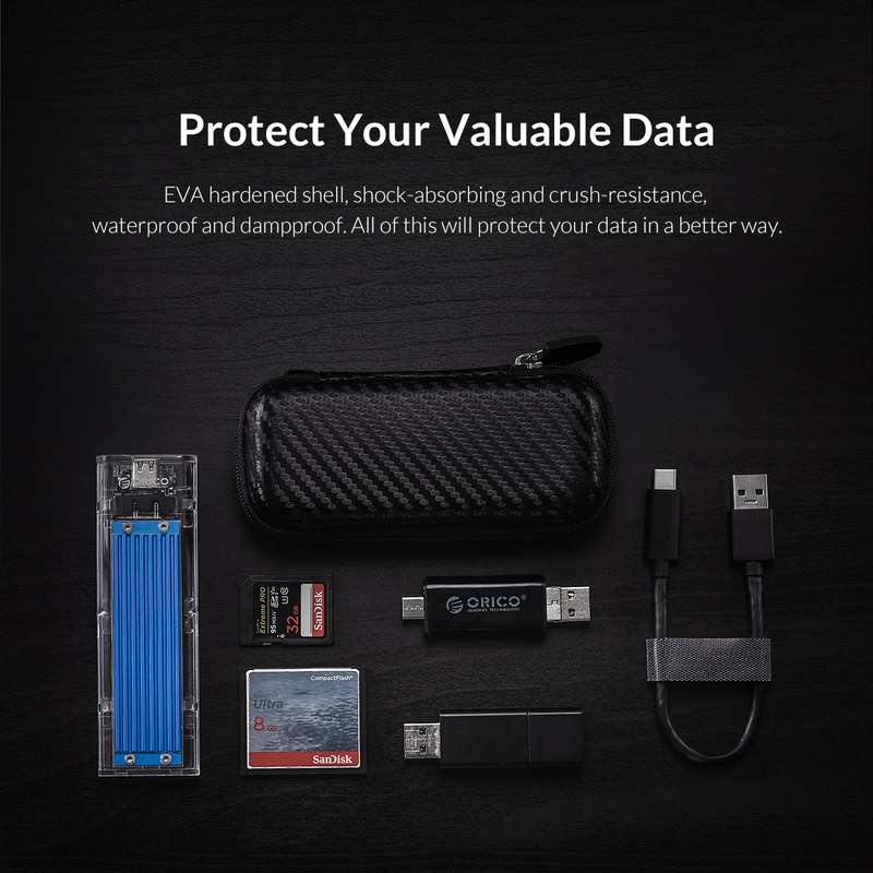 ORICO-M2PH01-BK-BP M.2 Hard Drive EVA Case Storage Bag (Black)